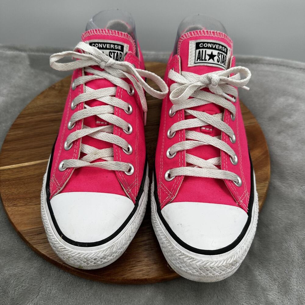 Converse All Star Shoes Womens Size 9 Pink Low Top Classic Canvas Lace Up - Picture 2 of 11
